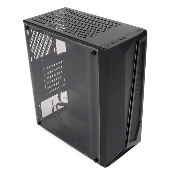 Chasis De Escritorio, Caja De Computadora De Escritorio Alta Compatibilidad Interna Buena Disipación De Calor Diseño Transparente Para La Oficina Para El Hogar