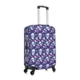 thumbnail image 3 of Daiia Skull Purple Flower Luggage Cover, Thickened Washable Travel Luggage Covers, Elastic Unique Baggage Covers for 18-20 inch Luggage-Large, 3 of 9