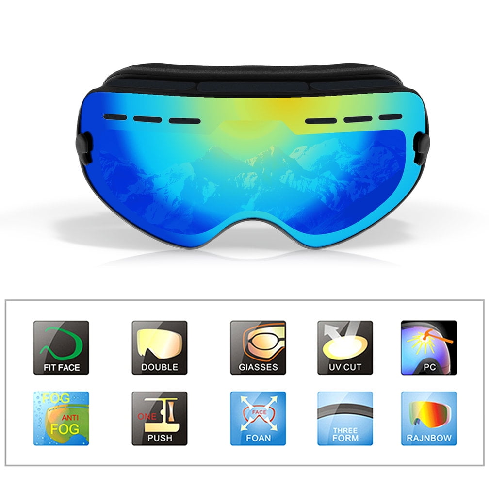 OUTAD Ski Goggles, Snowboard Snowmobile Frameless Goggles Magnet Lens UV400 Protection by