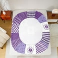 thumbnail image 5 of jejeloiu Purple White Buffalo Full Size Sheets,Modern Abstract Geometric Bed Sheets,Waves Stripes Line Sheet Sets For Boys Kids,Luxury Bedroom Decor,4pcs, 5 of 7