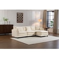 thumbnail image 3 of Timbernest 114" Modular Cloud Couch, L Shaped Sectional Sofa with Ottoman, Modern Chenille Sleeper Sofa, 3 Seater, White, 3 of 6