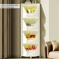 thumbnail image 3 of Corner Shelf with Storage, Corner Storage Cabinet with 4 Movable Wheels Corner Shelf Stand Bookshelf for Small Space Bathroom Kitchen Living Room Home Office, 3 of 7