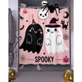 thumbnail image 3 of Halloween Cute Shower Curtain Set ，Waterproof Fabric Shower Curtains Pink Black Spooky Ghost Skeleton Bug Cowweb Shower Curtains for Bathroom,Bathroom Decor 72"x84", 3 of 6