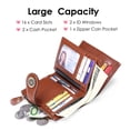 thumbnail image 3 of Egoelife Small Women Wallet Bifold RFID Blocking Genuine Leather Short Ladies Purse Zipper Coin Pocket Card Cash Holder with ID Window, 3 of 7