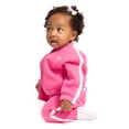thumbnail image 4 of Wonder Nation Baby Girls Long Sleeve Full-Zip Tracksuit, 2 Piece, Sizes 0/3M-24M, 4 of 8