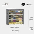 thumbnail image 3 of Closet Zapatera Minimalista Armario Organizador Multifuncional Armable STAY ELIT Almacenamiento para Zapatos 36 pares (Gris, 6 niveles), 3 of 5