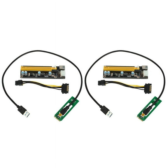2X NGFF M.2 M Key to USB 3.0 PCI-E Riser Card M2 to USB3.0 PCIE 16X 1X Extender with Power for Litecoin