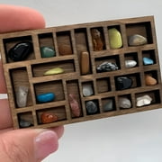 LAMIRO Wood Trinket Shelf For Home Decor With Multi-Compartment Wooden Shadow Box Display Shelf Organizer Storage Shadow Box for Mini Figures