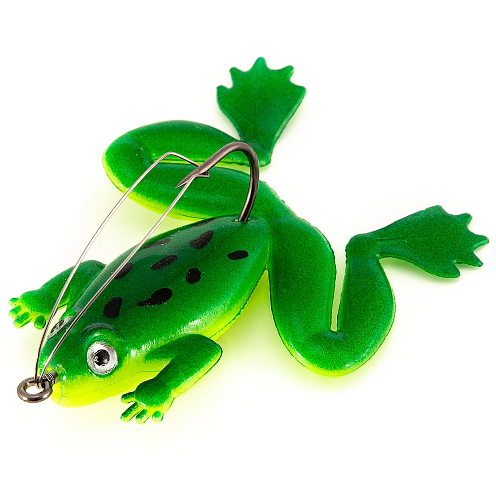 4 Leurres Grenouille Topwater – œil 3D, Corps Creux Souple, Hameçons Pointus – Pêche Mer/étang, Perche Brochet Sandre