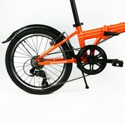 ZiZZO Via 7-Speed 20 wheel, Aluminum Folding Bicycle for all genders, Orange