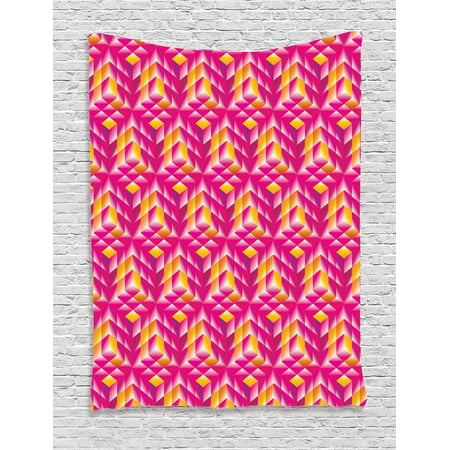 Artworks Home Pattern - Abstract Home Decor Wall Hanging Tapestry, Geometry Artwork Stylish Patterns Shapes Vibrant Colors Creativity Futuristic, Bedroom Living Room Dorm Accessories, By Ambesonne