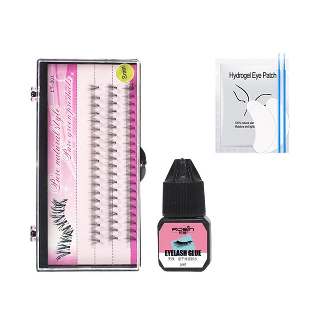 Pestañas 10D Postizas Naturales DIY Juego De Extensión De Con Pegamento Kit Profesional Individuales Con Pinzas