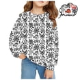 thumbnail image 5 of MIASHUI Chandail en Molleton pour Filles Hauts Imprimé Graphique Pulls Manches Longues Pull Décontracté, Blanc, 5-6 Ans, 5 of 5