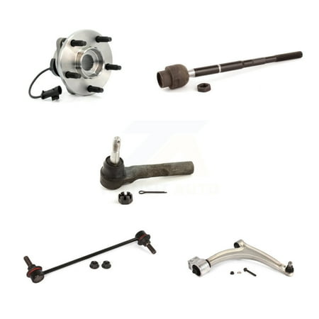 Transit Auto Front Right Bearing Lower Control Arm with Ball Joint Outer Inner Tie Rod & Sway Bar Stabilizer Link Kit (5Pc) for Car Chevrolet Malibu Pontiac G6 Contains Rear Bushings K7T-106405