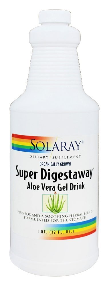 Solaray - Super Digestaway Aloe Vera Gel Drink Vanilla - 1 qt