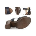 thumbnail image 2 of BLISSFUL STEP Platform Ankle Strap Block Heels Sandals for Women Navy Blue 8, 2 of 4