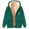 thumbnail image 2 of Fanxing Men's Casual Fleece Coat Western Warm Sherpa Lined Long Jackets Coats Full Zipper Hooded Sweatshirts Outerwear S-3XL Green,XXXL, 2 of 5