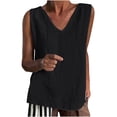 thumbnail image 2 of BVOFAR Cotton Linen Tank Tops for Women Summer V Neck Sleeveless Tops Solid Color Casual Tees Trendy Lightweight Tanks, 2 of 6