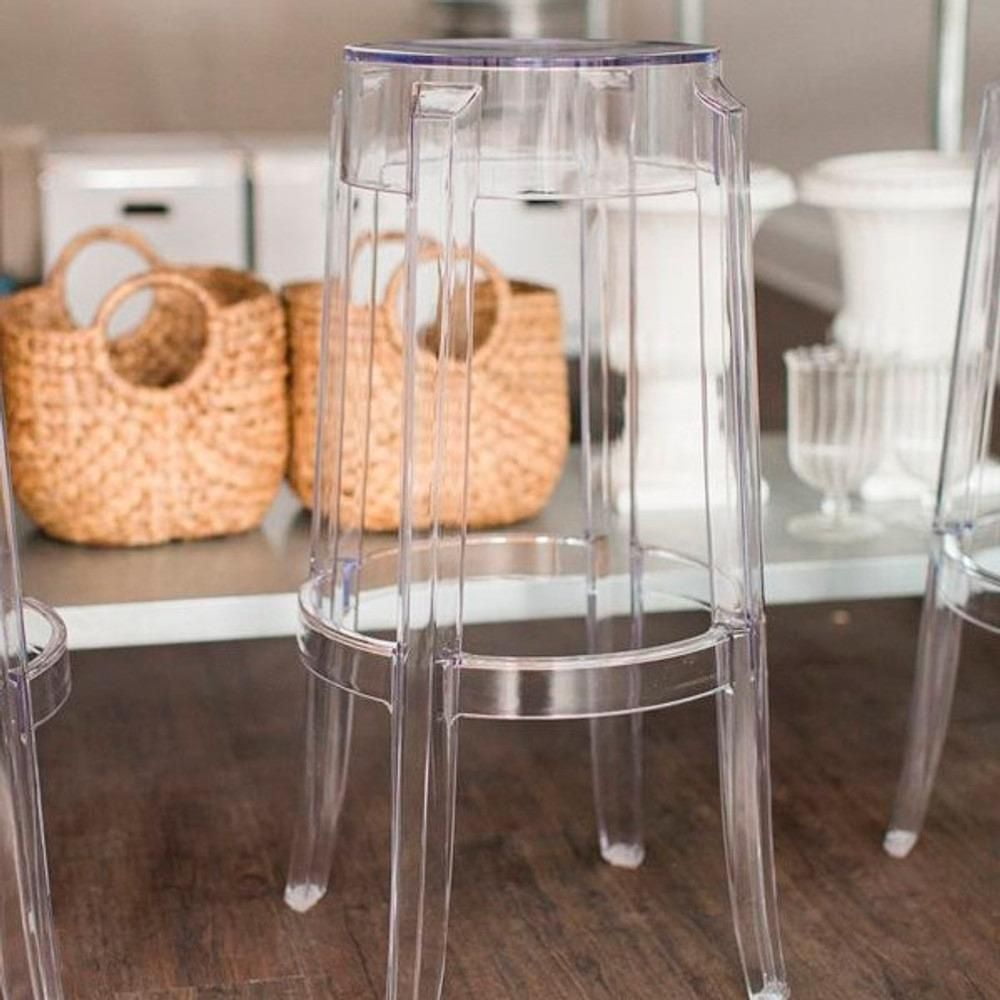 Heavenly Collection Tabouret de Comptoir en Plastique Transparent pour Cuisine et Bar