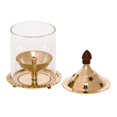 thumbnail image 4 of Handcrafted Golden Brass Akhand Diya With Glass Cover | Decorative Diya For Pooja, 4 of 5