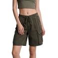 thumbnail image 2 of ClodeEU Women's Stretch Denim Shorts with Pockets,Comfortable Casual Jean Shorts Army Green,Womens Plus XL, 2 of 8