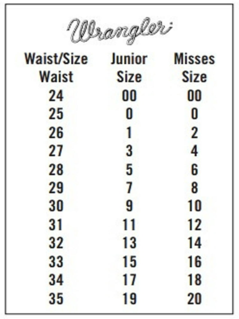 Wrangler Mens Jeans Wrangler Ladies Jeans Size Chart Wrangler