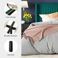 thumbnail image 6 of Allewie Queen Size Bed Frame/Velvet Upholstered Platform Bed/Vertical Channel Tufted Wingback Headboard/Strong Wooden Slats/No Box Spring Needed/Easy Assembly/Teal, 6 of 8