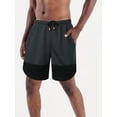thumbnail image 3 of TheFound Men's Sweatshorts Casual Fitted Elastic Waist Contrast Color Athletic Short for Running Workout, 3 of 9