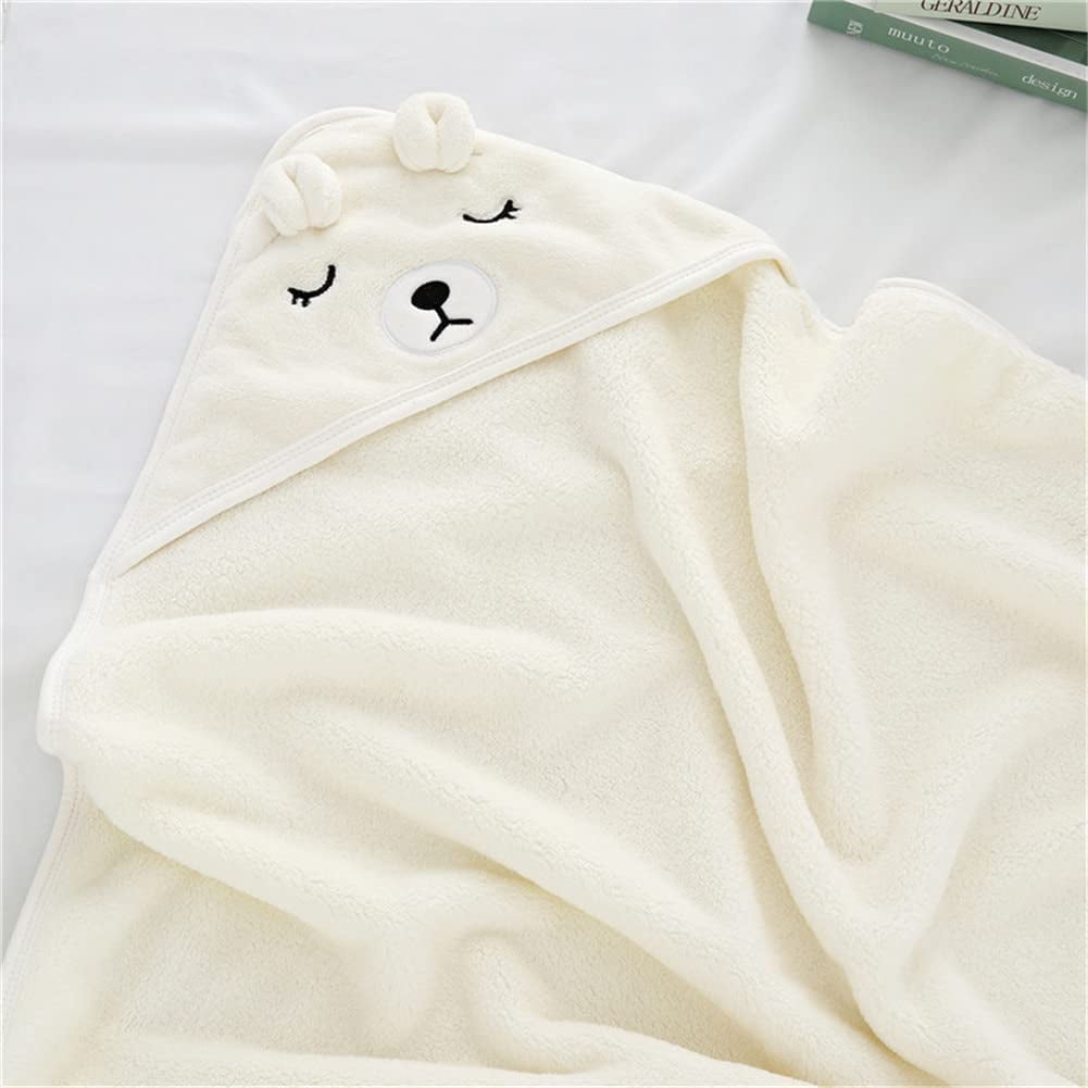 LUNDENXUS Baby Bathrobe Cute Animal Cartoon Baby Blanket Kids Hooded