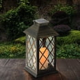thumbnail image 1 of Farol solar, Farol solar con efecto de luz de vela, Lámpara solar para decoración de jardín al aire libre, Farol solar de jardín en óptica de vela Xemadio LN-1805, 1 of 6