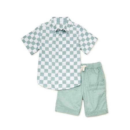 

Wonder Nation Toddler Boy s Short Sleeve Set 2 Piece Sizes 12 Months - 5T