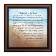 Footprints in the Sand Inspirational Wall Art, Beach Decor, Christian Gifts for Women and Men, Christian Wall Decor, Get Well Soon, Encouraging Scripture Wall Art, Framed Sympathy Gift, 8639