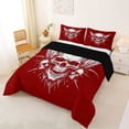 thumbnail image 2 of Homewish Halloween Wing Skull Full Size Comforter Sets,Sharp Spiked Print Bedding Comforter Set,Scarlet Red White,Black Reversible,3-Piece,1 Comforter and 2 Pillowcases, 2 of 7