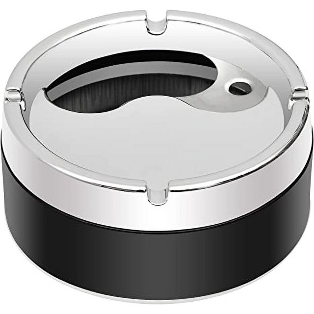 Cenicero portátil con tapas giratorias, cenicero de escritorio para malezas, duradero, fácil de limpiar, cenicero de cigarrillos a prueba de viento para uso en interiores o exteriores, cenicero para