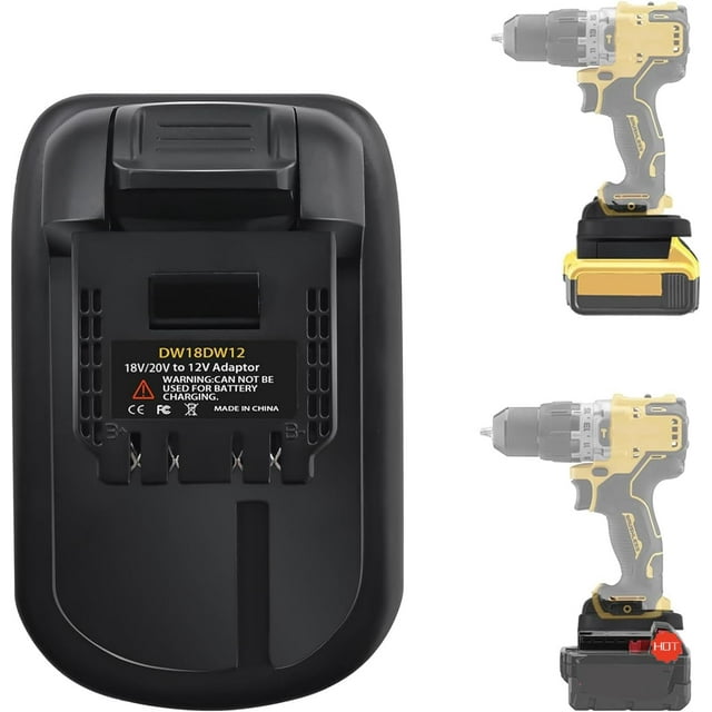 for Dewalt & for Milwaukee to 12V Adapter, Adapter for Dewalt 18&20V Lithium Battery Convert to for Dewalt 12V DCB120 DCB124 DCB126 Battery Use for Dewalt 12V Cordless Power Tool (Adapter only)