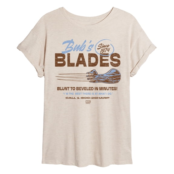 Wolverine - Bub's Blades Business - Juniors Oversized Graphic T-Shirt