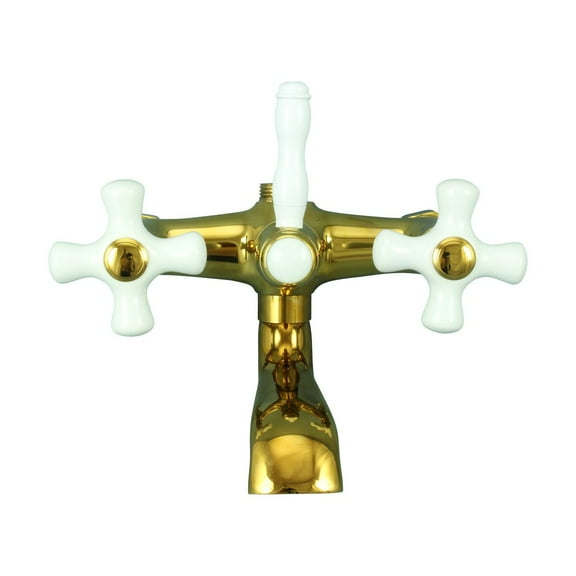 Part PVD Brass Cross Handle Porcelain Tub Faucet Bathroom Tap bathtub| Renovators Supply