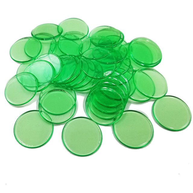 HEVIRGO 100 Pcs 19mm Puces Bingo Transparentes Compteur de Couleurs Jeu de Mathématiques Marqueurs