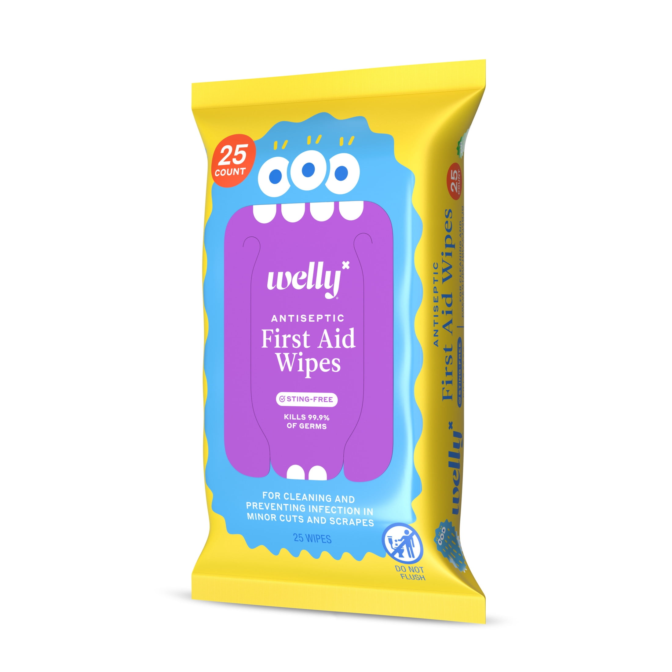 Welly First Aid Antiseptic Wipes 25ct