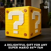 LEGO Super Mario 64 Question Mark Block 71395, 3D Model Set for Adults with Microscale Levels and Princess Peach & Yoshi Micro Figures