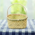thumbnail image 3 of Cesta de frutas tejida a mano, cesta para guardar frutas y aperitivos, ideal para cocina, hogar y cafetería. Mango beige, 3 of 5