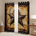 thumbnail image 2 of Homewish Texas Stars Black Out Curtains for Kids Teens Adults,Black Brown Curtains Pack of 2 (42x63 Each),Retro Vintage Bedroom Curtains,Breathable Room Decor, 2 of 6
