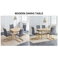 thumbnail image 2 of Dining Table Set for 4,Foldable Wooden MFC Tabletop Dining Room Table,Modern Kitchen Table with 4 PU Leather Cushion Side Chair, Wood Grain Office Desk Computer Desk(Wood), 2 of 7