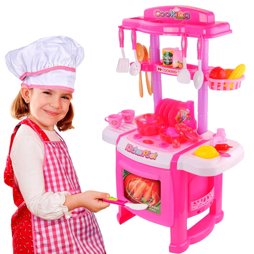 Blue Block Factory 30 Piece Kids ABS Play Kitchen, Multi-color