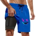 thumbnail image 1 of Mens Work Shorts Swim Trunks Compresssion Liner Inseam Board Shorts Bathing Suit With Pockets Athletic Shorts Men Blue S, 1 of 3