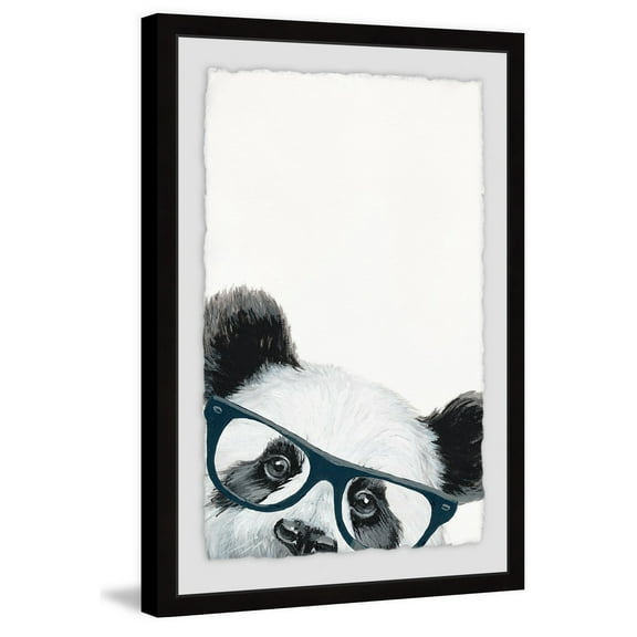 Panda Peekaboo Framed Painting Print