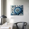 thumbnail image 4 of JEUXUS Flower Picture Wall Decor for Bedroom - Large Blue Floral Canvas Wall Art for Office - Framed Floral Wall Art Living Room Ready To Hang, 4 of 6