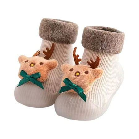 

1 Pair Winter Baby Thickened Cotton Shoe Decorative Sock Shoes Nonslip Cute Cartoon Comfortable Boots Warming Footwear Size 26 27