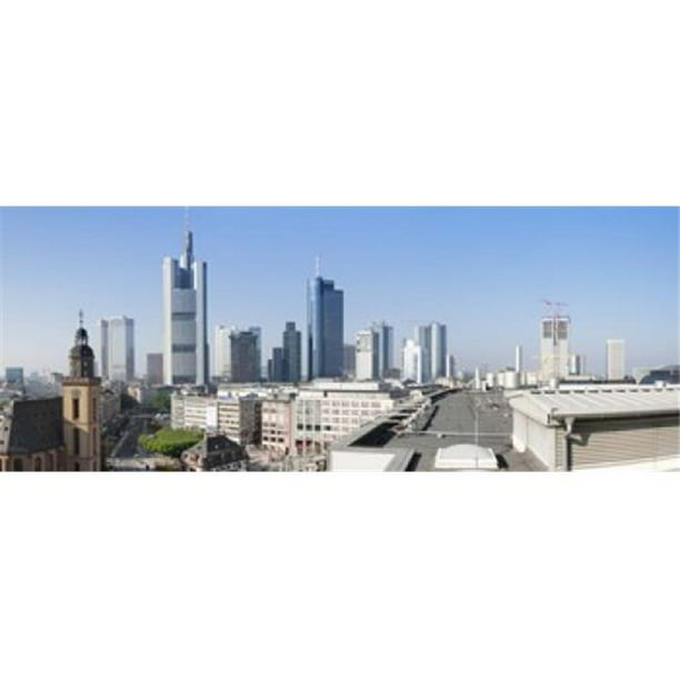 Panoramic Images PPI137825L skyline de la Ville avec l'Église de St. Catherines de Plus du Toit du Musée de la Cathédrale Frankfurt Hesse Affiche Allemande Imprimée par Panoramic Images - 36 x 12