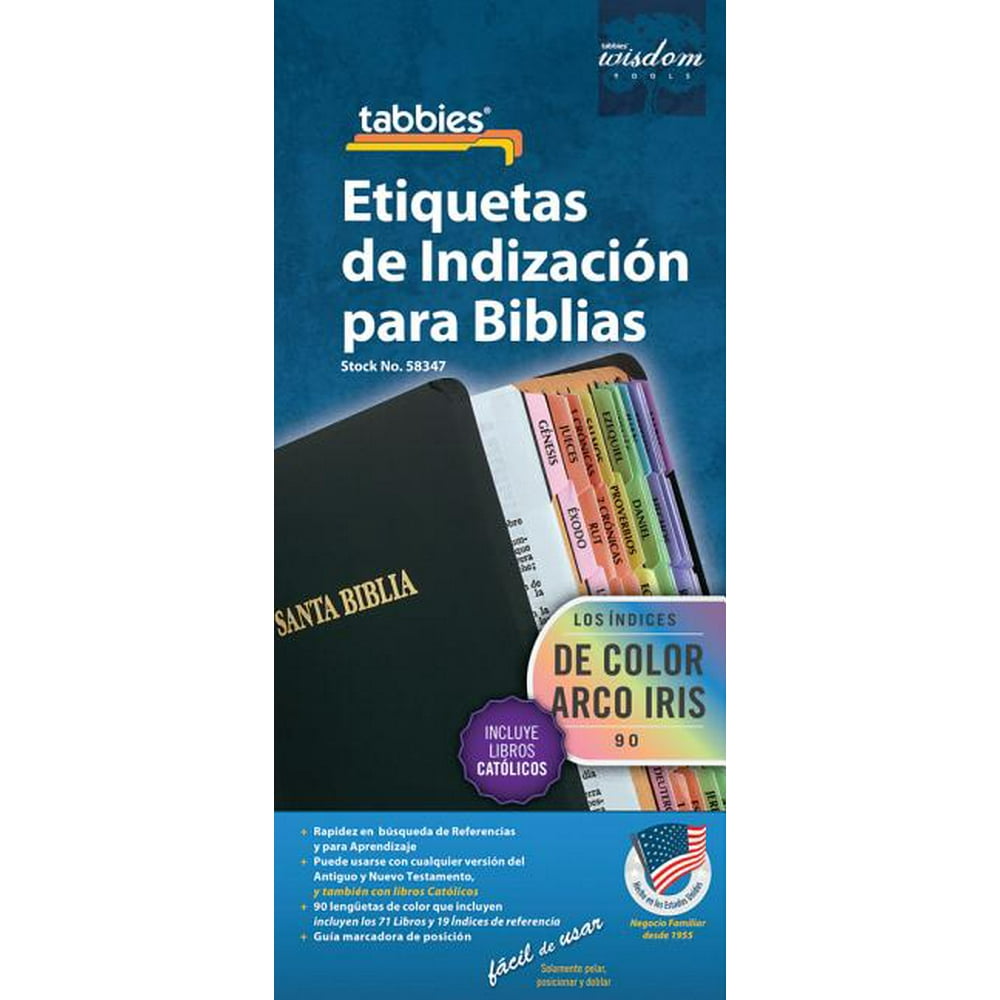 Rainbow Bible Indexing Tabs Bible TabSpaRainbow10pk Spanish